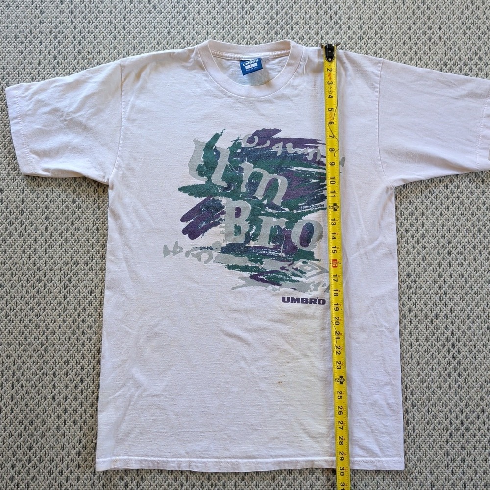 VTG Umbro 90s The Soccer Company Double-sided Graphic Football T-Shirt Large - Picture 7 of 9